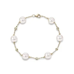 Hot Akoya perlearmbånd med diamanter 0,15 ct Armbånd