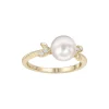 Discount Akoya perlering med diamanter 0,04 ct Ringer