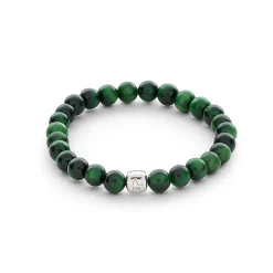 Hot Alexander Lyngaard ColorUp Green Tiger Eye  6 mm armbånd Til Menn | Armbånd