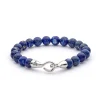 Fashion Alexander Lyngaard Lapis with Hook Clasp 8mm Til Menn