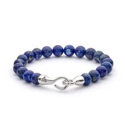 Fashion Alexander Lyngaard Lapis with Hook Clasp 8mm Til Menn