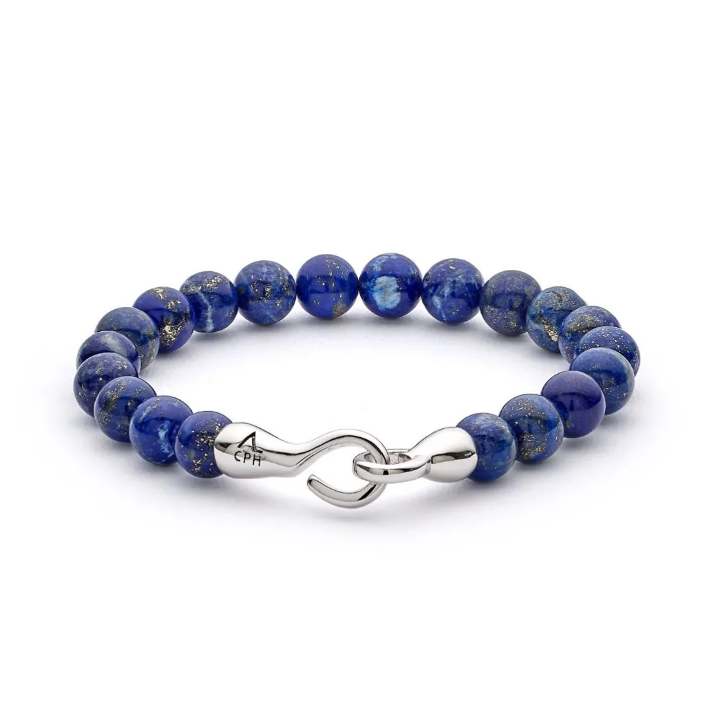 Fashion Alexander Lyngaard Lapis with Hook Clasp 8mm Til Menn
