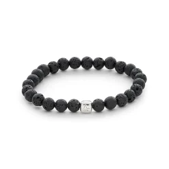 Hot ColorUp Lava Stone 6mm armbånd Til Menn | Armbånd