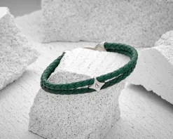 New Green Bolo Leather with Hook Clasp armbånd Til Menn | Armbånd