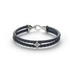 Fashion Grey Bolo Leather with Hook Clasp armbånd Til Menn | Armbånd