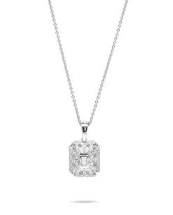 Sale Anheng i 18 karat hvitt gull med akvamarin-sten og diamanter 0,47 ct Halssmykker