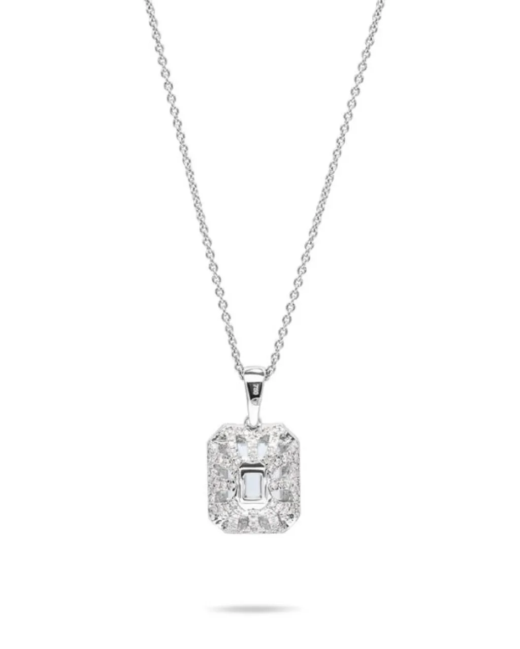 Sale Anheng i 18 karat hvitt gull med akvamarin-sten og diamanter 0,47 ct Halssmykker