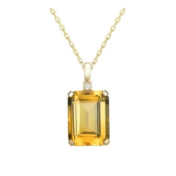 Fashion Anheng i gult gull med citrin 10,31 ct Halssmykker