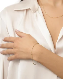 Discount Armbånd i gult gull med diamanter 0,09 ct Armbånd