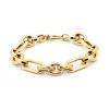 Clearance Armbånd i gult gull med ovale og rektangulære lenker Armbånd