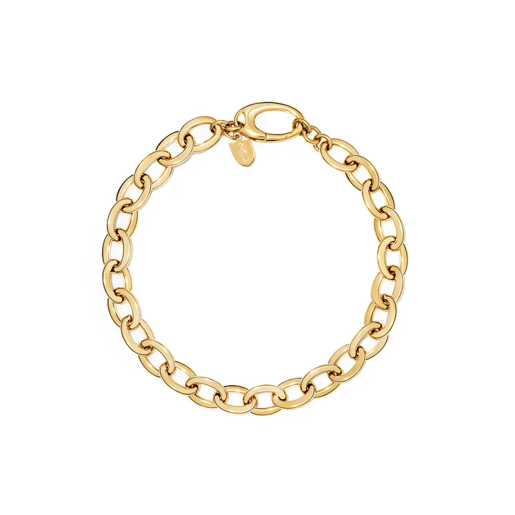 Sale Armbånd i gult gull med ovale lenker Armbånd