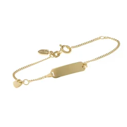 Clearance Barnearmbånd i gull med plate Armbånd