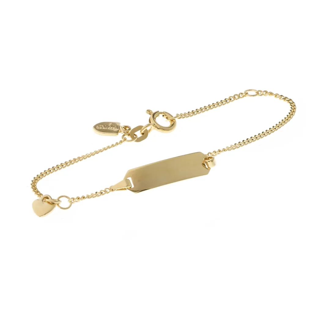 Clearance Barnearmbånd i gull med plate Armbånd