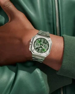 Clearance Bell & Ross BR05 Chrono Green Steel 42 mm Til Han