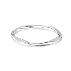 Online Bølget armring i rhodinert sølv Armbånd