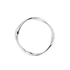 Online Bølget armring i rhodinert sølv Armbånd
