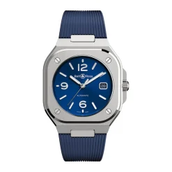 Outlet BR 05 Blue Steel 40mm gummirem Til Han