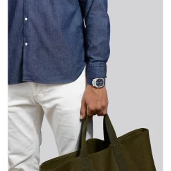 Outlet BR 05 Blue Steel 40mm gummirem Til Han