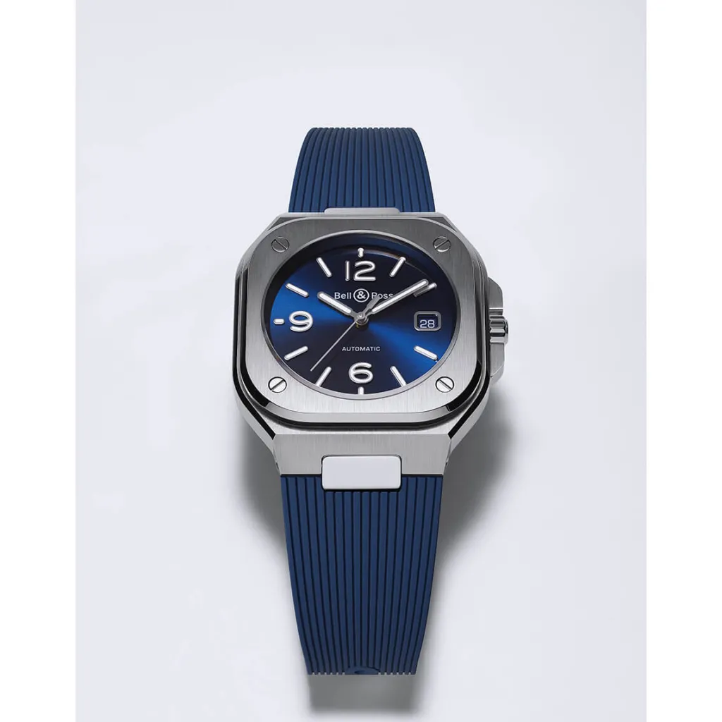 Outlet BR 05 Blue Steel 40mm gummirem Til Han