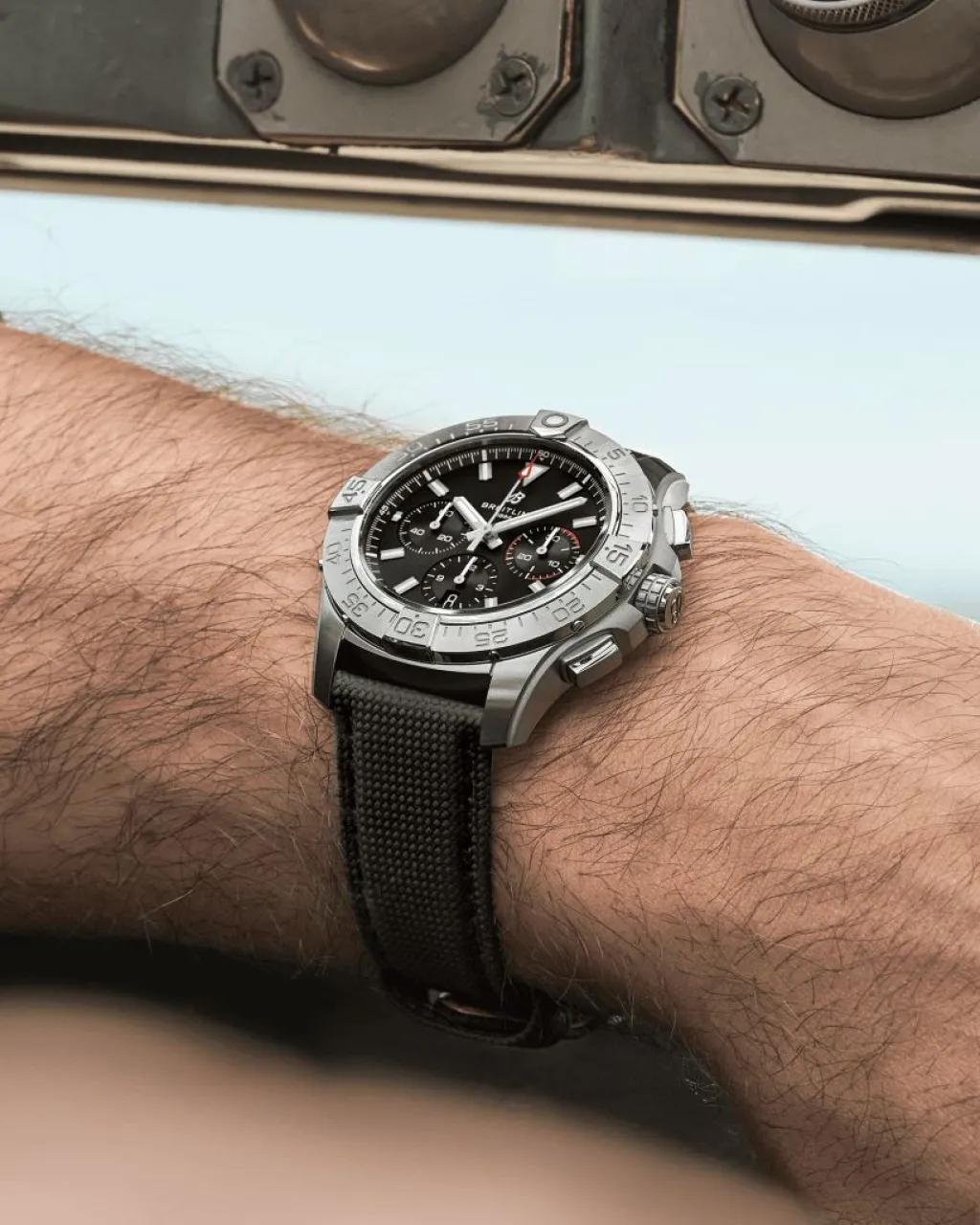 Clearance Avenger B01 Chronograph sort 44 mm Dykkerklokker | Til Han