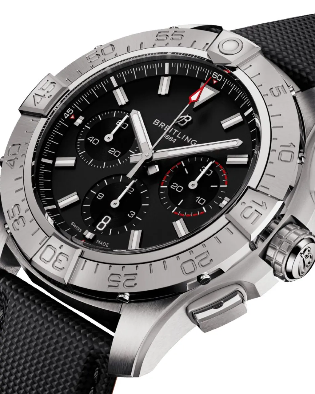 Clearance Avenger B01 Chronograph sort 44 mm Dykkerklokker | Til Han