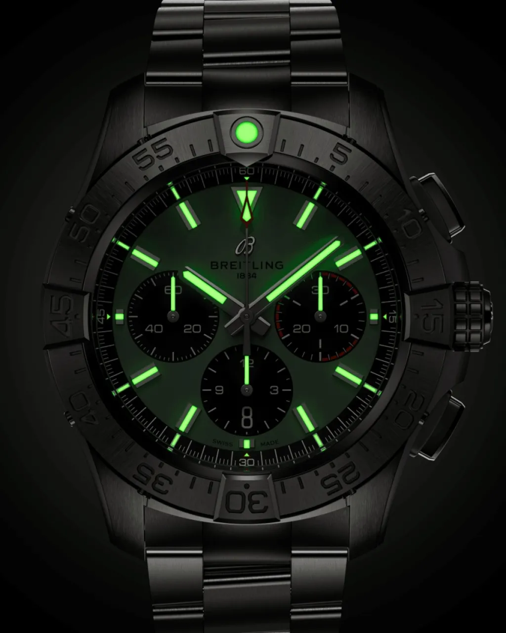 Best Avenger B01 Chronograph grønn 44 mm Dykkerklokker | Til Han