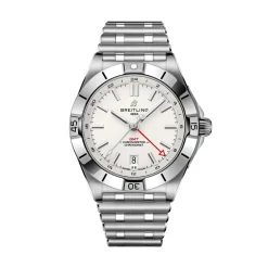 Fashion Chronomat Auto GMT rustfritt stål med hvit urskive 40 mm Til Han