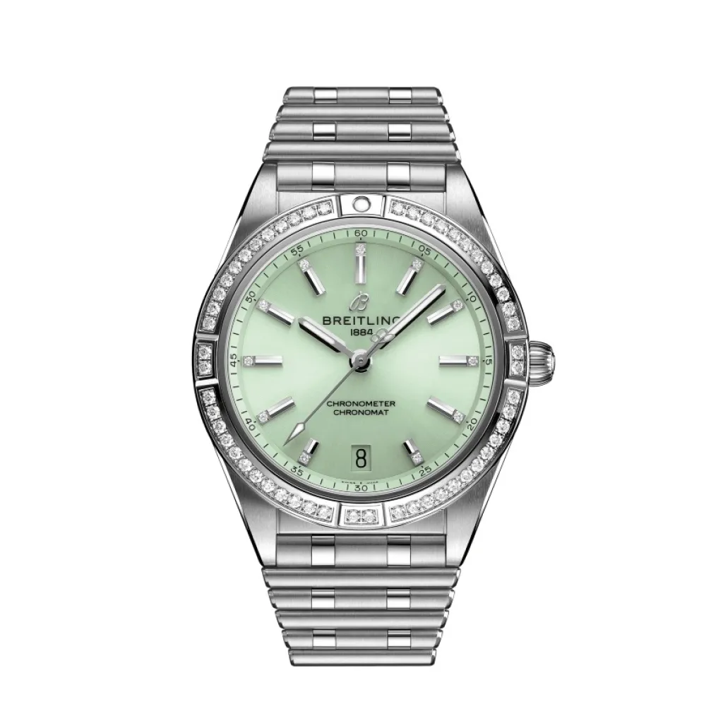 Discount Chronomat Automatic 36 mm grønn skive og diamanter Klokker Med Diamanter | Til Henne