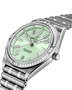 Discount Chronomat Automatic 36 mm grønn skive og diamanter Klokker Med Diamanter | Til Henne