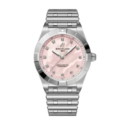 Clearance Chronomat rustfritt stål med rosa perlemor 28 mm Til Henne
