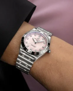 Clearance Chronomat rustfritt stål med rosa perlemor 28 mm Til Henne