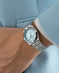 Sale Chronomat rustfritt stål med turkis perlemor 28 mm Til Henne