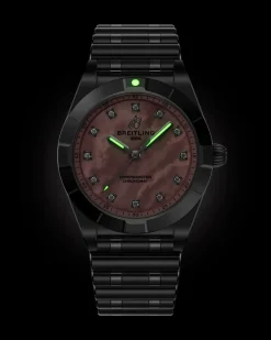 Clearance Chronomat rustfritt stål med rosa perlemor 28 mm Til Henne