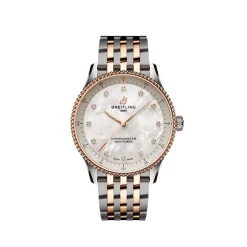 Online Navitimer perlemor og rødt gull 32 mm Two Tone Klokker | Til Henne