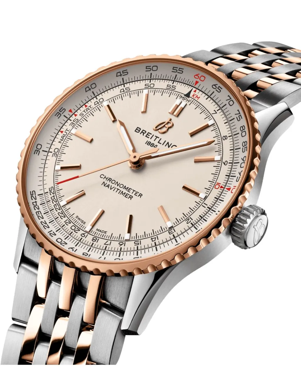 Discount Navitimer rødt gull og rustfritt stål 41 mm Til Han