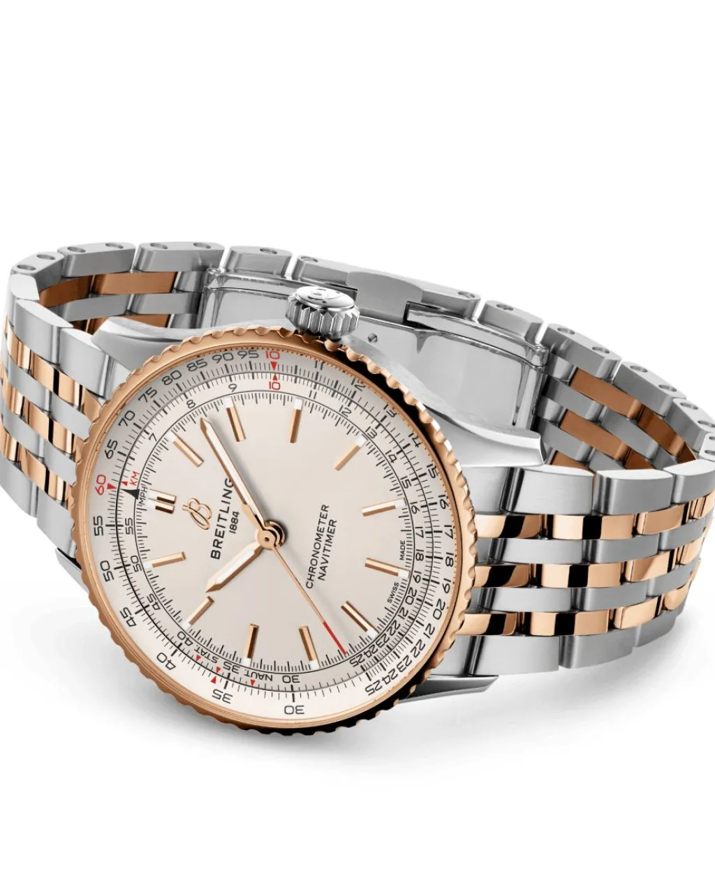 Discount Navitimer rødt gull og rustfritt stål 41 mm Til Han