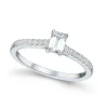 Fashion Bridal Eternity diamantring i hvitt gull emerald cut 0,60 ct Ringer