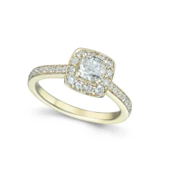 Best Bridal Eternity diamantring i gult gull cushion 0,80 ct Ringer