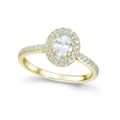 New Bridal Eternity diamantring i gult gull oval 0,75 ct Ringer