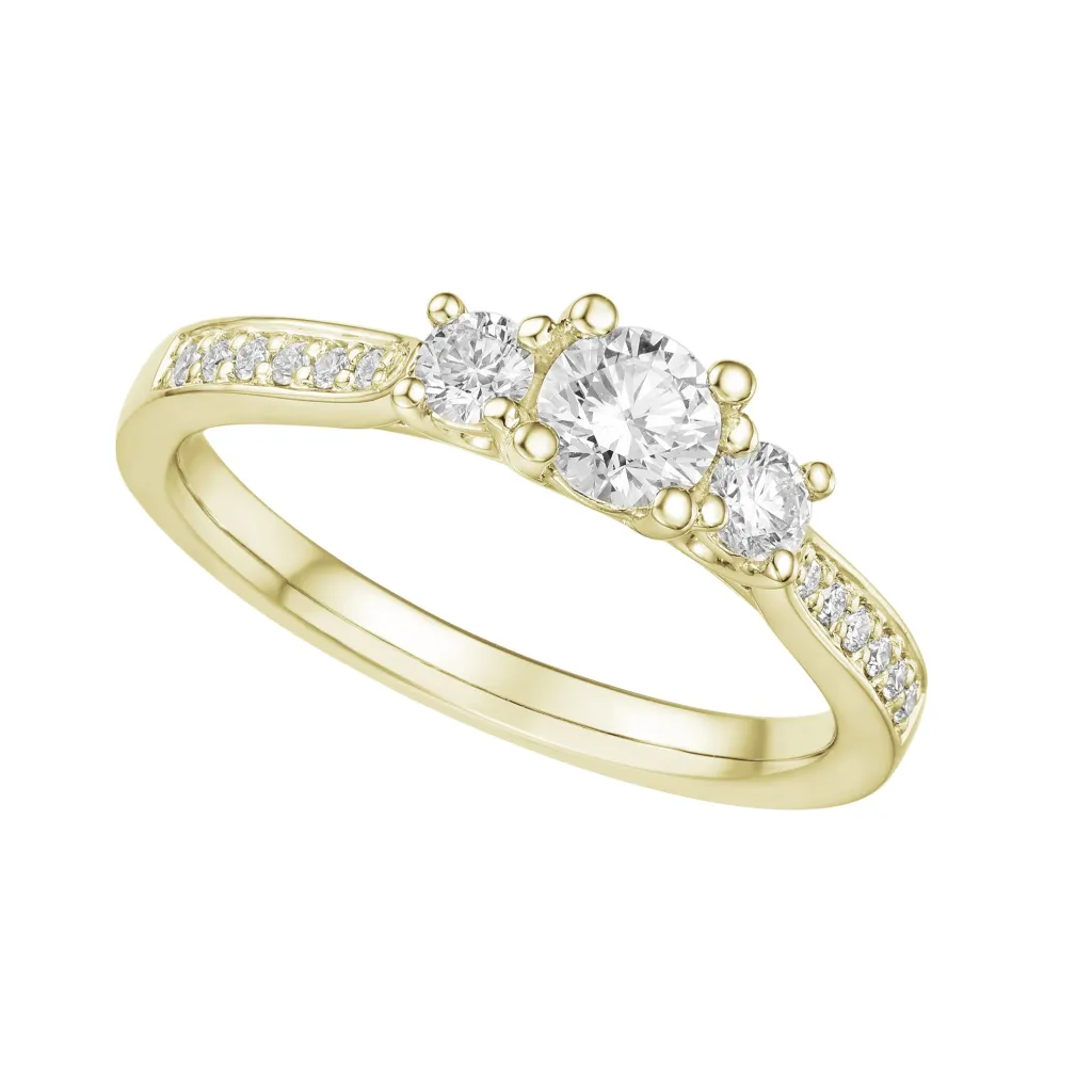 New Bridal Eternity diamantring 0,60 ct i gult gull Ringer