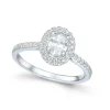 Sale Bridal Eternity diamantring i hvitt gull oval 0,75 ct Ringer