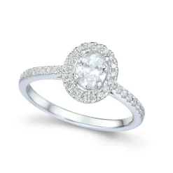 Sale Bridal Eternity diamantring i hvitt gull oval 0,75 ct Ringer
