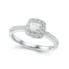 Hot Bridal Eternity diamantring i hvitt gull cushion 0,80 ct Ringer