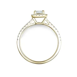 Discount Bridal Eternity diamantring i gult gull emerald cut 0,75 ct Ringer