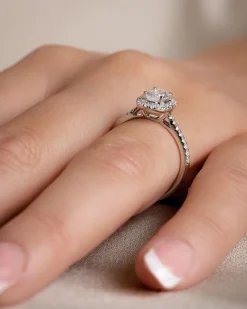 Sale Bridal Eternity diamantring i hvitt gull oval 0,75 ct Ringer