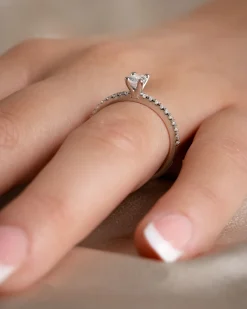 Fashion Bridal Eternity diamantring i hvitt gull oval 0,50 ct Ringer