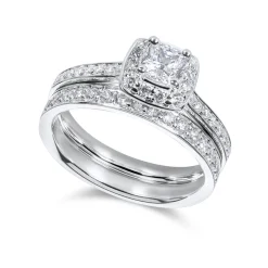 Hot Bridal Eternity diamantring i hvitt gull cushion 0,80 ct Ringer
