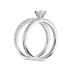 Fashion Bridal Eternity diamantring i hvitt gull oval 0,50 ct Ringer