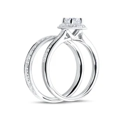 Hot Bridal Eternity diamantring i hvitt gull cushion 0,80 ct Ringer