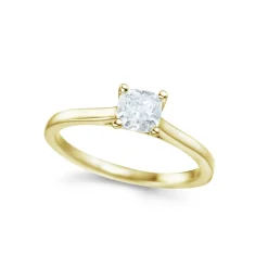 Clearance Bridal Eternity enstens diamantring i gult gull cushion 0,70 ct Ringer